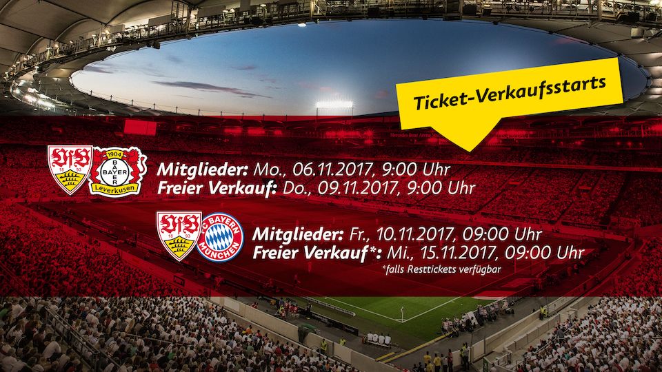 VfB Stuttgart Hinweise zum TicketVorverkauf VfBLeverkusen VfBBayern