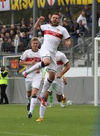 Pascal Breier jubelt über sein 1:0.