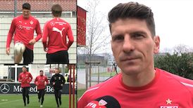Mario Gomez vor dem Spiel gegen Bayer Leverkusen